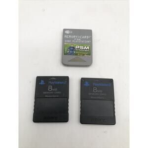 Set of 2 OEM Sony PlayStation 2 Memory Card PS2 MagicGate 8MB SCPH-10020 1 NYKO